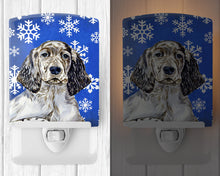 Load image into Gallery viewer, English Setter Winter Snowflakes Holiday Ceramic Night Light LH9277CNL