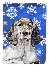 Load image into Gallery viewer, English Setter Winter Snowflakes Holiday Garden Flag – Decorative Outdoor Yard Flag