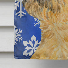 Load image into Gallery viewer, Border Terrier Winter Snowflakes Holiday Flag Canvas House Size