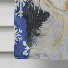 Load image into Gallery viewer, Cavalier Spaniel Winter Snowflakes Holiday Flag Canvas House Size