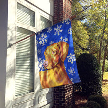 Load image into Gallery viewer, Vizsla Winter Snowflakes Holiday Flag Canvas House Size