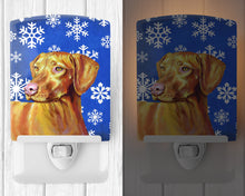 Load image into Gallery viewer, Vizsla Winter Snowflakes Holiday Ceramic Night Light LH9280CNL