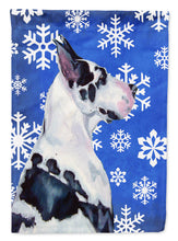 Load image into Gallery viewer, Great Dane Winter Snowflakes Holiday Garden Flag – Decorative Outdoor Yard Flag