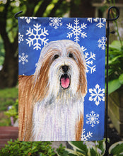 Load image into Gallery viewer, Bearded Collie Winter Snowflakes Holiday Garden Flag – Decorative Outdoor Yard Flag