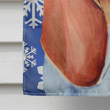 Load image into Gallery viewer, Basset Hound Winter Snowflakes Holiday Flag Canvas House Size