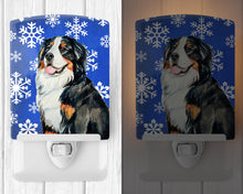 Load image into Gallery viewer, Bernese Mountain Dog Winter Snowflakes Holiday Ceramic Night Light LH9289CNL
