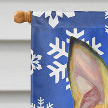 Load image into Gallery viewer, Min Pin Winter Snowflakes Holiday Flag Canvas House Size