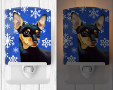 Load image into Gallery viewer, Min Pin Winter Snowflakes Holiday Ceramic Night Light LH9290CNL