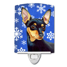 Load image into Gallery viewer, Min Pin Winter Snowflakes Holiday Ceramic Night Light LH9290CNL