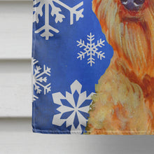 Load image into Gallery viewer, Airedale Winter Snowflakes Holiday Flag Canvas House Size