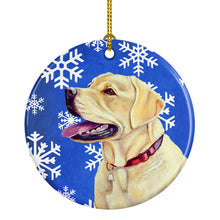 Load image into Gallery viewer, Labrador Winter Snowflake Holiday Ornament - Round Ceramic Ornament – Artist-Designed Keepsake Decoration LH9293