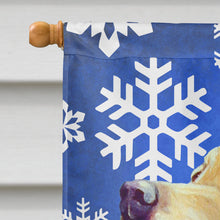 Load image into Gallery viewer, Labrador Winter Snowflakes Holiday Flag Canvas House Size