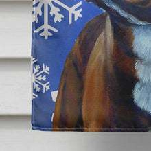 Load image into Gallery viewer, French Bulldog Winter Snowflakes Holiday Flag Canvas House Size
