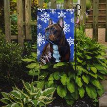 Load image into Gallery viewer, French Bulldog Winter Snowflakes Holiday Garden Flag – Decorative Outdoor Yard Flag