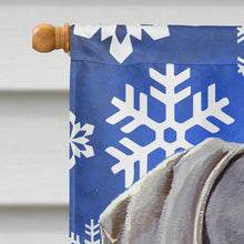 Load image into Gallery viewer, Weimaraner Winter Snowflakes Holiday Flag Canvas House Size