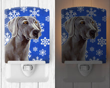 Load image into Gallery viewer, Weimaraner Winter Snowflakes Holiday Ceramic Night Light LH9296CNL