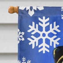 Load image into Gallery viewer, Pug Winter Snowflakes Holiday Flag Canvas House Size