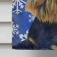 Load image into Gallery viewer, Brussels Griffon Winter Snowflakes Holiday Flag Canvas House Size