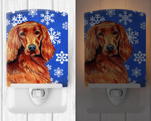 Load image into Gallery viewer, Irish Setter Winter Snowflakes Holiday Ceramic Night Light LH9299CNL