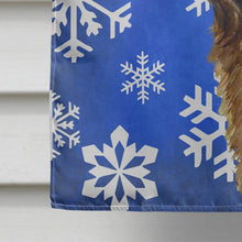 Load image into Gallery viewer, Leonberger Winter Snowflakes Holiday Flag Canvas House Size