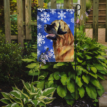 Load image into Gallery viewer, Leonberger Winter Snowflakes Holiday Garden Flag – Decorative Outdoor Yard Flag