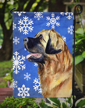 Load image into Gallery viewer, Leonberger Winter Snowflakes Holiday Garden Flag – Decorative Outdoor Yard Flag