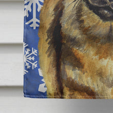 Load image into Gallery viewer, Tibetan Spaniel Winter Snowflakes Holiday Flag Canvas House Size