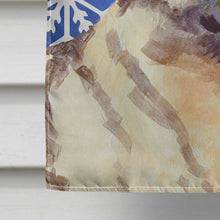 Load image into Gallery viewer, Norwegian Elkhound Winter Snowflakes Holiday Flag Canvas House Size