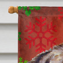 Load image into Gallery viewer, Newfoundland Red and Green Snowflakes Holiday Christmas Flag Canvas House Size