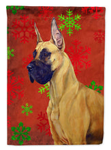 Load image into Gallery viewer, Great Dane Red Green Snowflakes Christmas Flag Canvas House Size