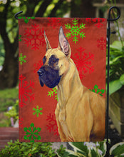 Load image into Gallery viewer, Great Dane Red and Green Snowflakes Holiday Christmas Garden Flag – Decorative Outdoor Yard Flag