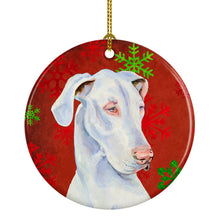 Load image into Gallery viewer, Great Dane Red Snowflake Holiday Christmas Ornament - Round Ceramic Ornament – Artist-Designed Keepsake Decoration LH9311