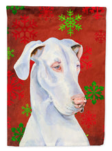 Load image into Gallery viewer, Great Dane Red Green Snowflakes Christmas Flag Canvas House Size