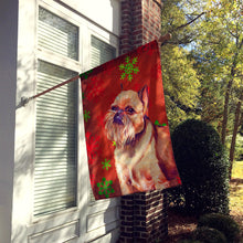 Load image into Gallery viewer, Brussels Griffon Red Green Snowflakes Holiday Christmas Flag Canvas House Size