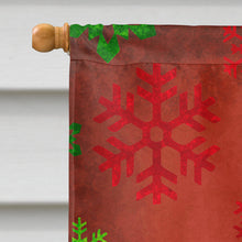 Load image into Gallery viewer, Brussels Griffon Red Green Snowflakes Holiday Christmas Flag Canvas House Size