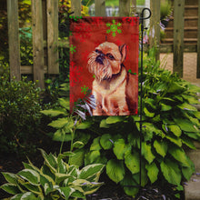 Load image into Gallery viewer, Brussels Griffon Red and Green Snowflakes Holiday Christmas Garden Flag – Decorative Outdoor Yard Flag