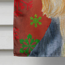 Load image into Gallery viewer, Silky Terrier Red and Green Snowflakes Holiday Christmas Flag Canvas House Size