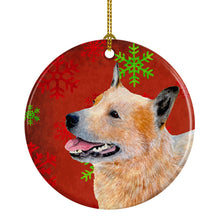 Load image into Gallery viewer, Australian Cattle Dog Red Snowflake Holiday Christmas Ornament - Round Ceramic Ornament – Artist-Designed Keepsake Decoration LH9317
