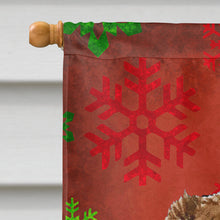 Load image into Gallery viewer, Australian Shepherd Red Snowflakes Holiday Christmas Flag Canvas House Size