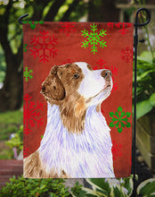 Load image into Gallery viewer, Australian Shepherd Red Green Snowflakes Christmas Garden Flag – Decorative Outdoor Yard Flag