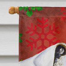Load image into Gallery viewer, Bulldog English Red Green Snowflakes Holiday Christmas Flag Canvas House Size