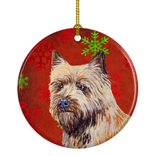 Load image into Gallery viewer, Cairn Terrier Red Snowflake Holiday Christmas Ornament - Round Ceramic Ornament – Artist-Designed Keepsake Decoration LH9320