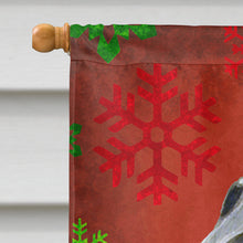Load image into Gallery viewer, Flat Coated Retriever Red Snowflakes Holiday Christmas Flag Canvas House Size