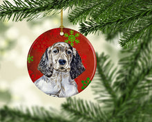 Load image into Gallery viewer, English Setter Red Snowflake Holiday Christmas Ornament - Round Ceramic Ornament – Artist-Designed Keepsake Decoration LH9322