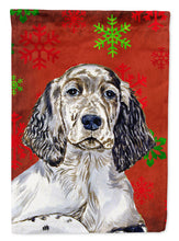 Load image into Gallery viewer, English Setter Red  Green Snowflakes Holiday Christmas Flag Canvas House Size