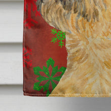 Load image into Gallery viewer, Border Terrier Red  Green Snowflakes Holiday Christmas Flag Canvas House Size