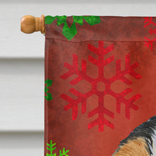 Load image into Gallery viewer, Cavalier Spaniel Red  Green Snowflakes Holiday Christmas Flag Canvas House Size