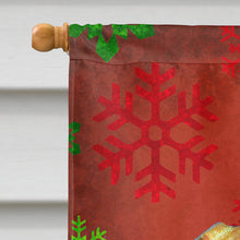 Load image into Gallery viewer, Vizsla Red and Green Snowflakes Holiday Christmas Flag Canvas House Size