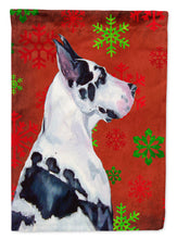 Load image into Gallery viewer, Great Dane Red Green Snowflakes Christmas Flag Canvas House Size