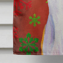 Load image into Gallery viewer, Whippet Red and Green Snowflakes Holiday Christmas Flag Canvas House Size